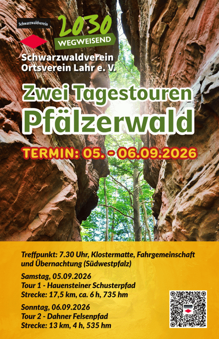 Flyer - Zwei Tagestouren Pfälzer Wald